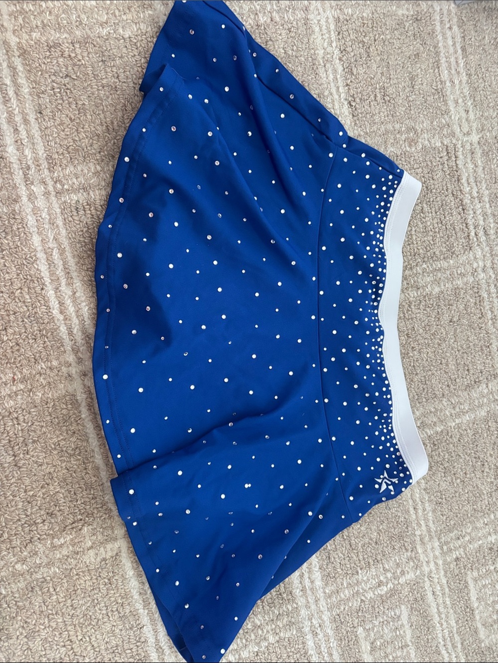 Blue Mini Skirt with Crystal Embellishments